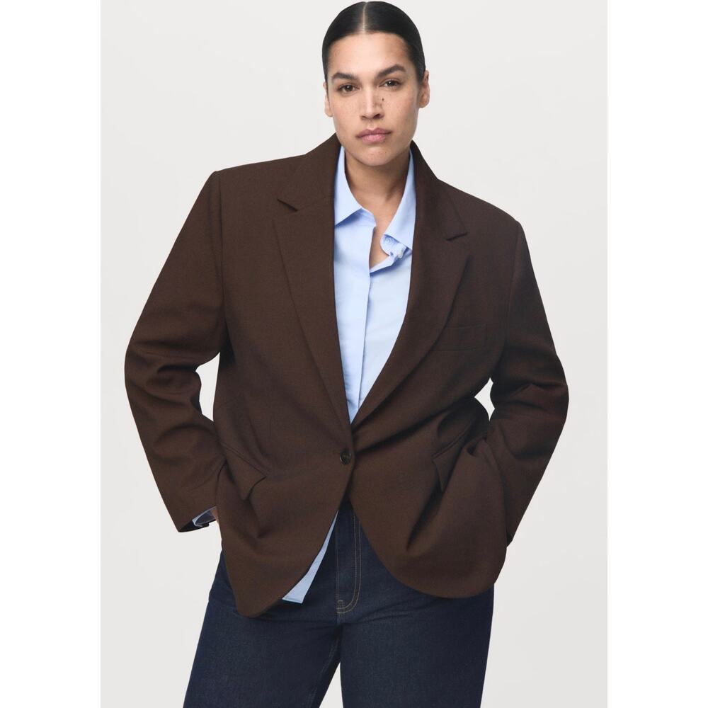 New Vintage Dumas 100% Wool Brown Women's Blazer Jacket Coat Size 14